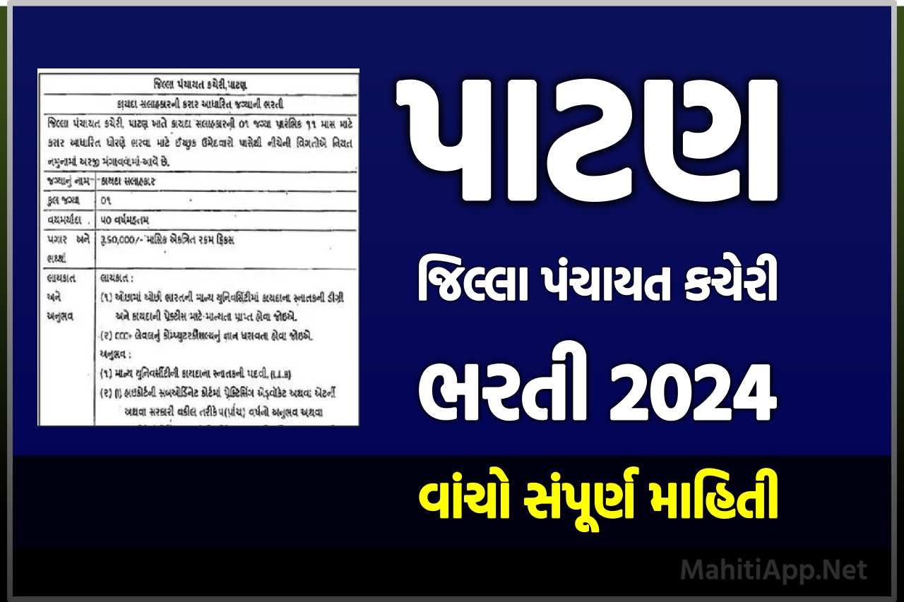 પાટણ જિલ્લા પંચાયત કચેરી ભરતી 2024