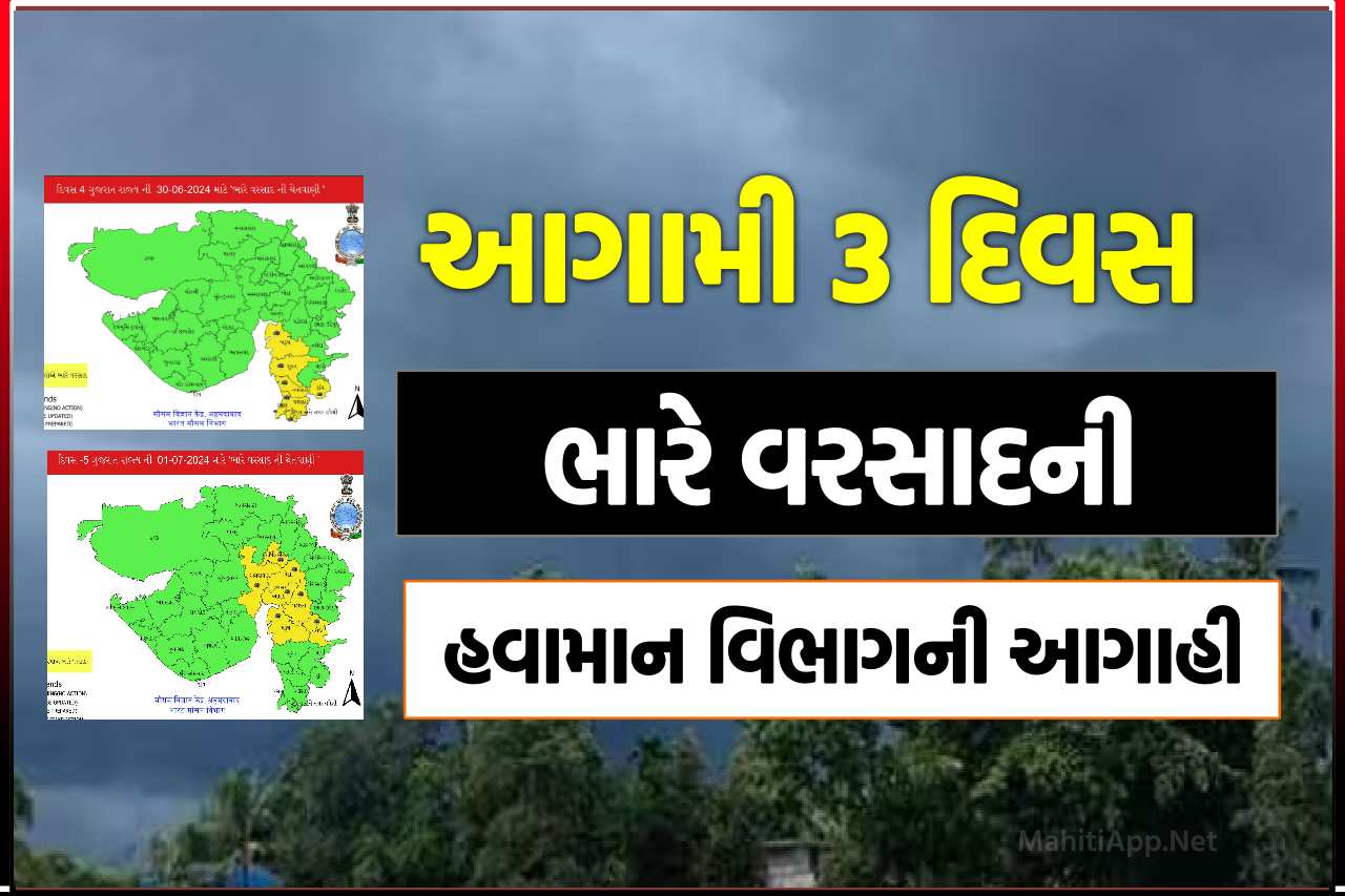 આગામી 3 દિવસ ભારે વરસાદની હવામાન વિભાગની આગાહી